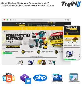 Script Site Loja Virtual para Ferramentas em PHP Responsiva com Painel Administrativo GerenciaNet e PagSeguro