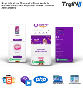 Script Loja Virtual Site para PetShop e Venda de Produtos Veterinários Responsivo em PHP com Painel Administrativo