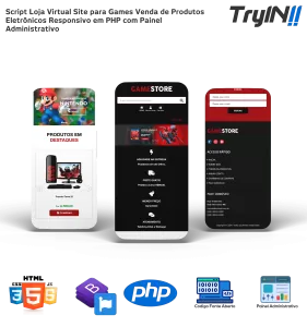 Script Loja Virtual Site para Games Venda de Produtos Eletrônicos Responsivo em PHP com Painel Administrativo