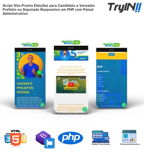 Script Site Pronto Eleições para Candidato a Vereador Prefeito ou Deputado Responsivo em PHP com Painel Administrativo
