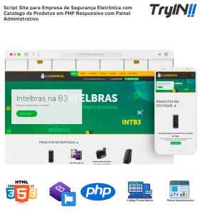 Script Site para Empresa de Segurança Eletrônica com Catalago de Produtos em PHP Responsivo com Painel Administrativo