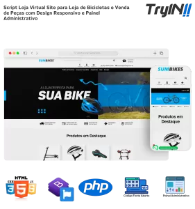 Script Loja Virtual Site para Loja de Bicicletas e Venda de Peças com Design Responsivo e Painel Administrativo